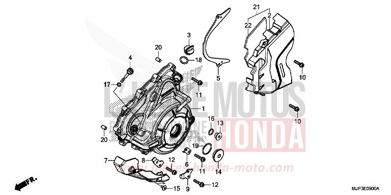 KURBELGEHAEUSEDECKEL, L. von Africa Twin PEARL GLARE WHITE (NHB53H) von 2016